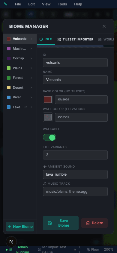 Biome Manager on mobile