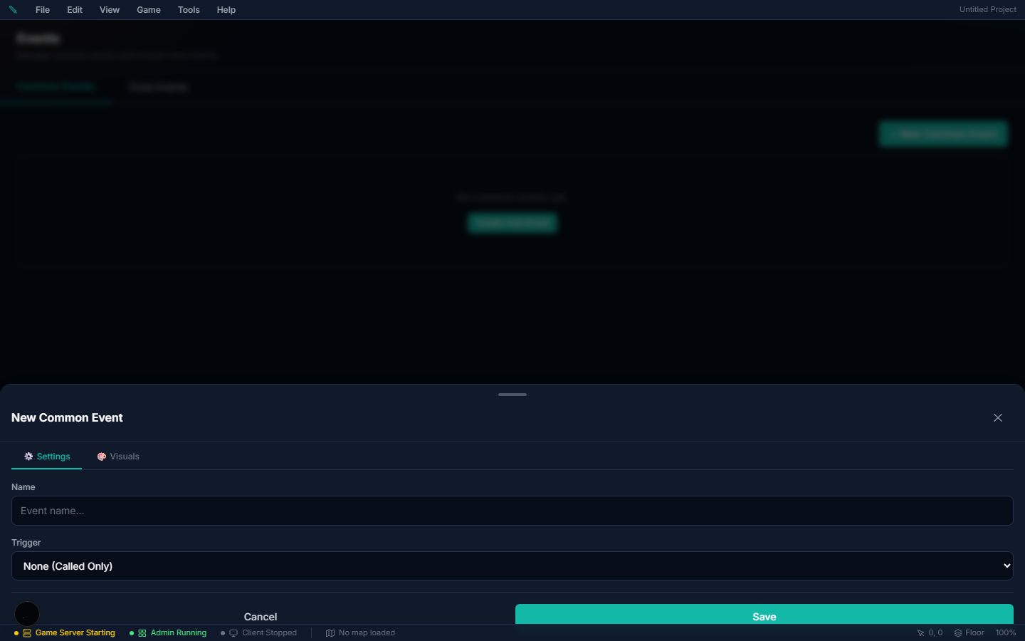Event editor — event systems can be configured visually while plugin developers subscribe to matching runtime events